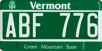 VT license plate ABF776