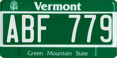 VT license plate ABF779