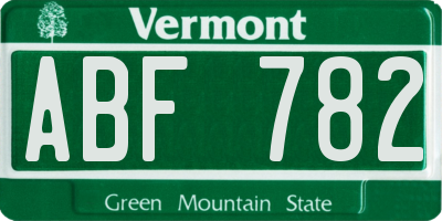 VT license plate ABF782