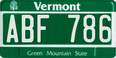 VT license plate ABF786