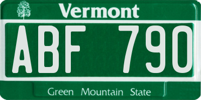 VT license plate ABF790