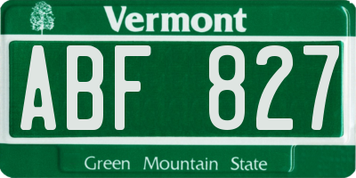 VT license plate ABF827