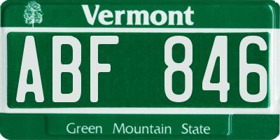 VT license plate ABF846