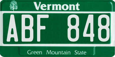 VT license plate ABF848