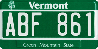 VT license plate ABF861