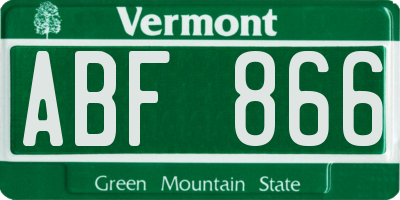 VT license plate ABF866