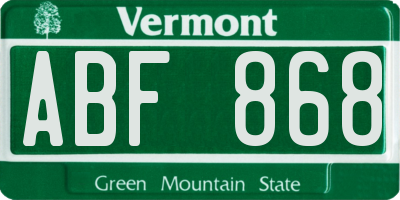 VT license plate ABF868