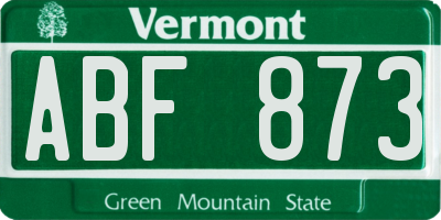 VT license plate ABF873