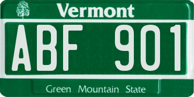 VT license plate ABF901