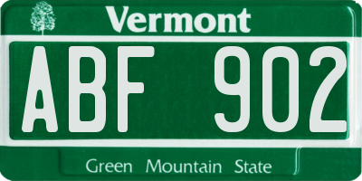 VT license plate ABF902