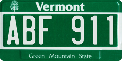 VT license plate ABF911