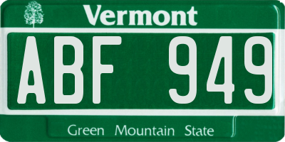 VT license plate ABF949