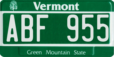 VT license plate ABF955