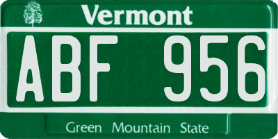 VT license plate ABF956