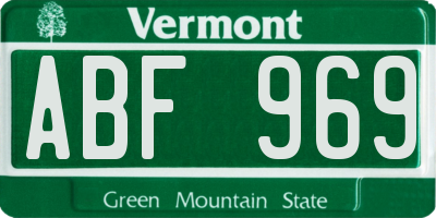 VT license plate ABF969