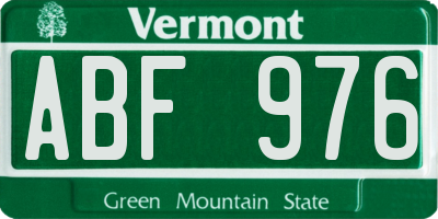 VT license plate ABF976