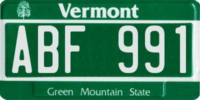 VT license plate ABF991