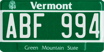 VT license plate ABF994