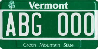 VT license plate ABG000