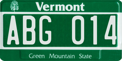 VT license plate ABG014