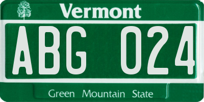 VT license plate ABG024