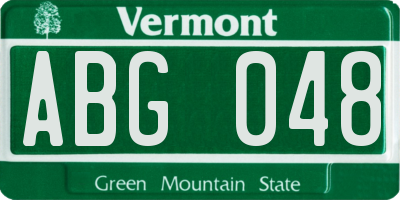 VT license plate ABG048