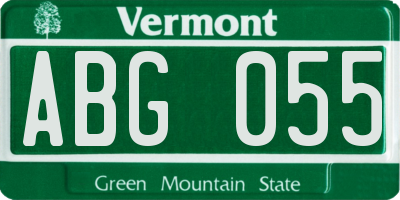 VT license plate ABG055