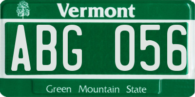 VT license plate ABG056