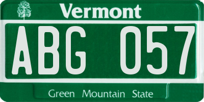 VT license plate ABG057