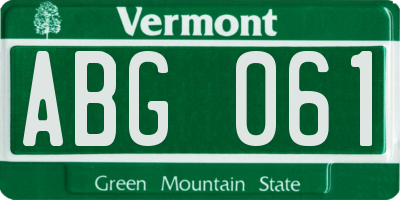 VT license plate ABG061