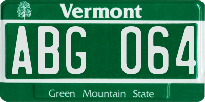 VT license plate ABG064