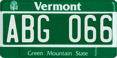 VT license plate ABG066