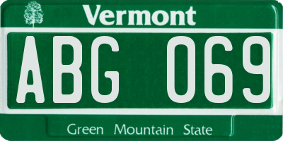 VT license plate ABG069