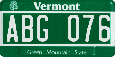 VT license plate ABG076