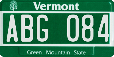 VT license plate ABG084