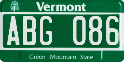 VT license plate ABG086