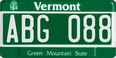 VT license plate ABG088