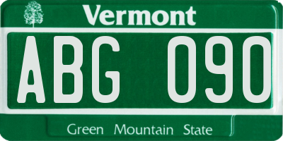 VT license plate ABG090