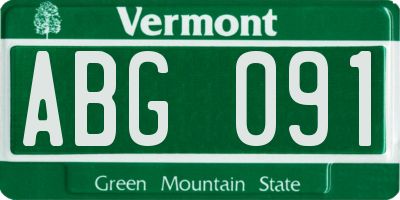 VT license plate ABG091