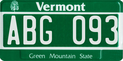 VT license plate ABG093