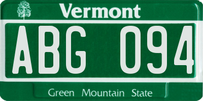 VT license plate ABG094