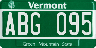 VT license plate ABG095