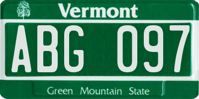 VT license plate ABG097