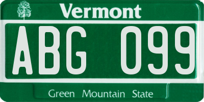 VT license plate ABG099