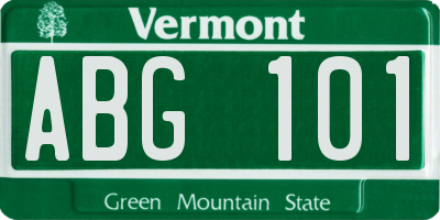 VT license plate ABG101