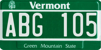 VT license plate ABG105