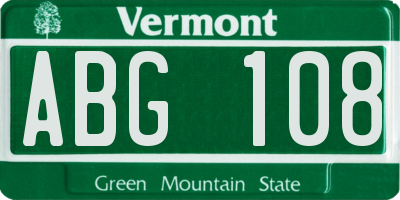 VT license plate ABG108