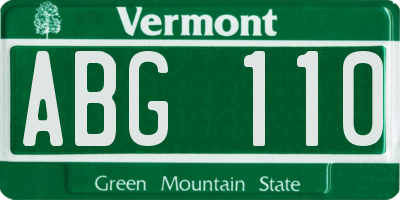 VT license plate ABG110