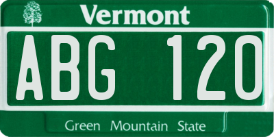 VT license plate ABG120