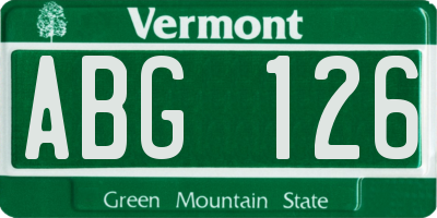 VT license plate ABG126